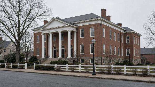 Talbot County Courthouse south wing and Washington Street entrance in Easton