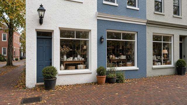Storefront block on Goldsborough Street in downtown Easton