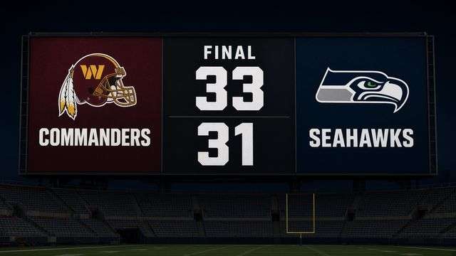 Washington Commanders scoreboard after Sunday’s win over the Seattle Seahawks