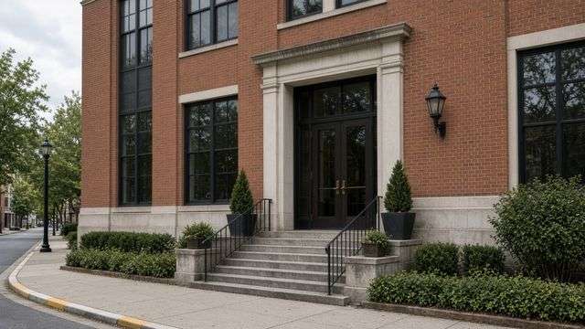 Academy Art Museum entrance on South Street in Easton