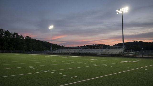 Easton High athletic fields under Sunday morning light