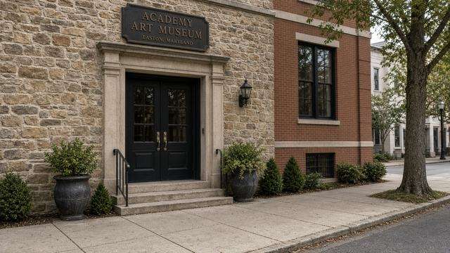 Academy Art Museum entrance on South Street in Easton