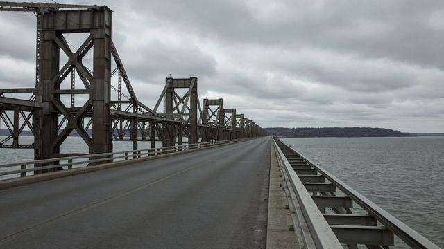 Chesapeake Bay Bridge spans from the Eastern Shore approach