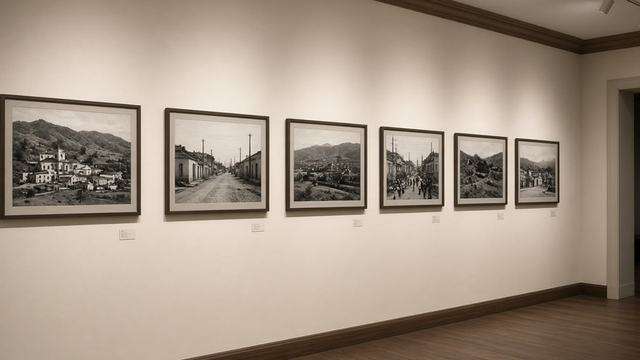 Academy Art Museum gallery wall of vintage black-and-white photographs
