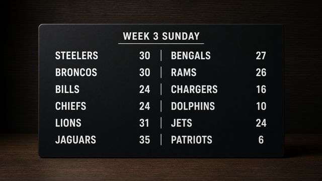 NFL Week 3 Sunday scoreboard roundup