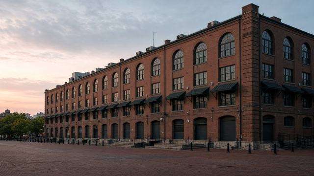 Oriole Park at Camden Yards exterior on a September evening