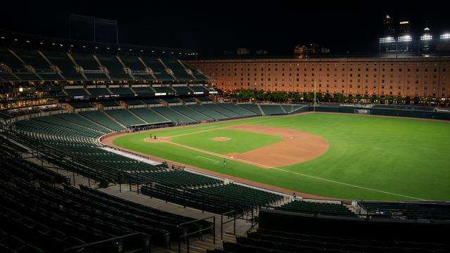 Night baseball at Oriole Park at Camden Yards