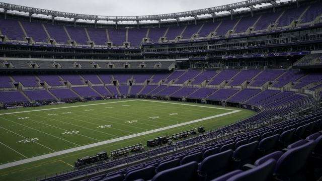 Empty M&T Bank Stadium field after a Sunday home game