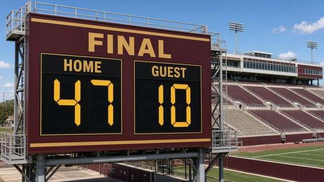 Salisbury University football scoreboard after a Saturday home win