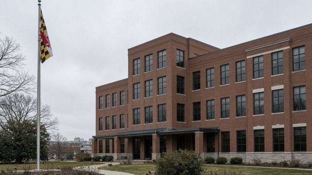 Maryland State Board of Elections office building exterior in Annapolis
