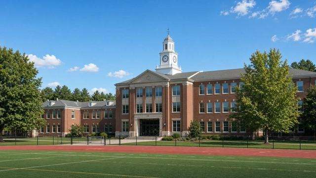 Easton High School exterior on a clear day
