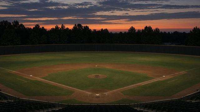 MiLB diamond and outfield wall at a Single-A ballpark