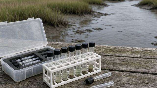 ShoreRivers volunteer water sampling on a Mid-Shore creek