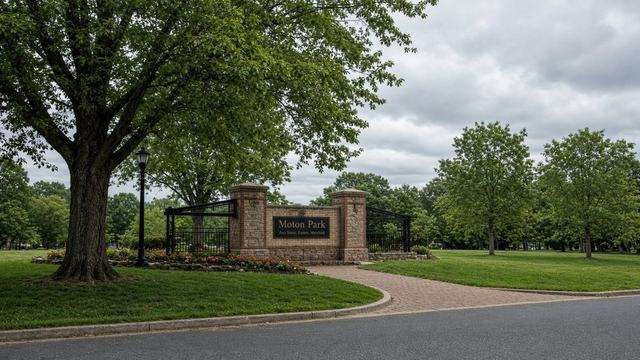 Idlewild Park lawn and paths in Easton