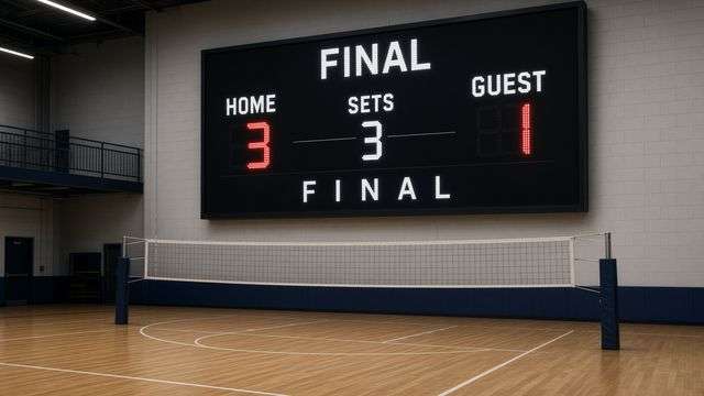 Washington College volleyball scoreboard after a Saturday home match
