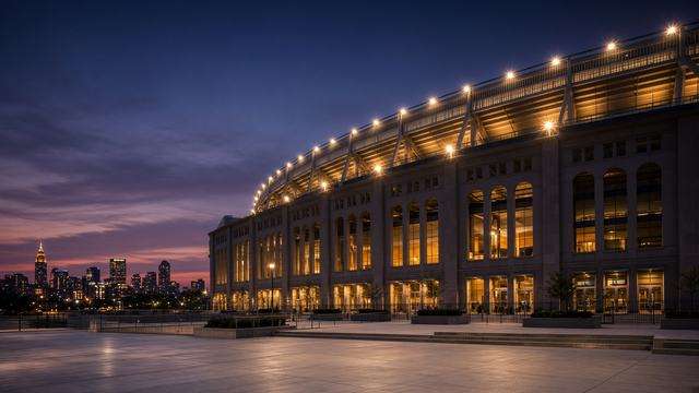 Yankee Stadium prepared for an American League Wild Card Series opener